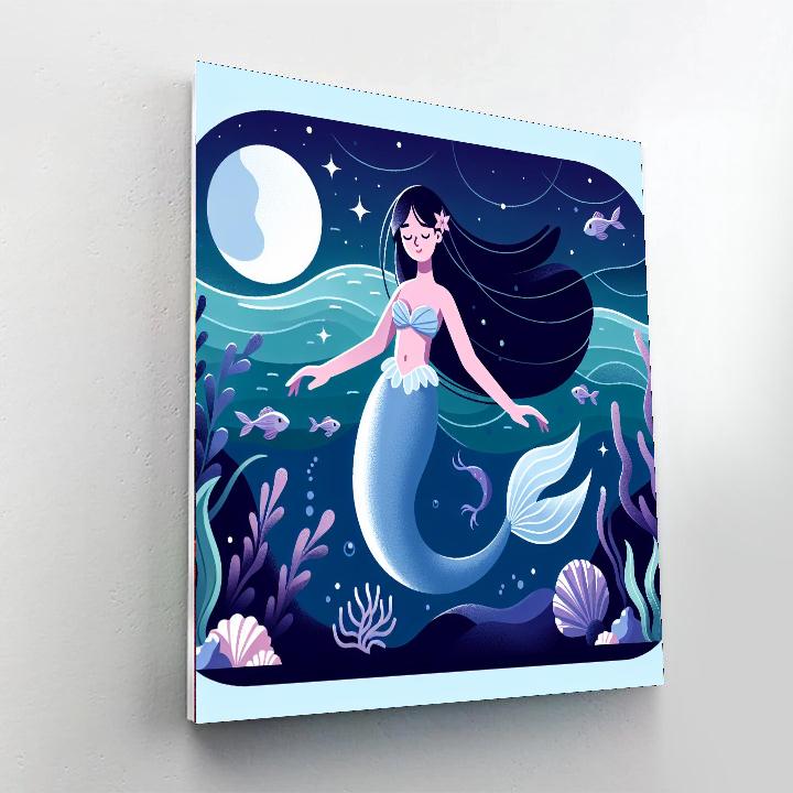 Moonlit Mermaid Marvel Number Painting