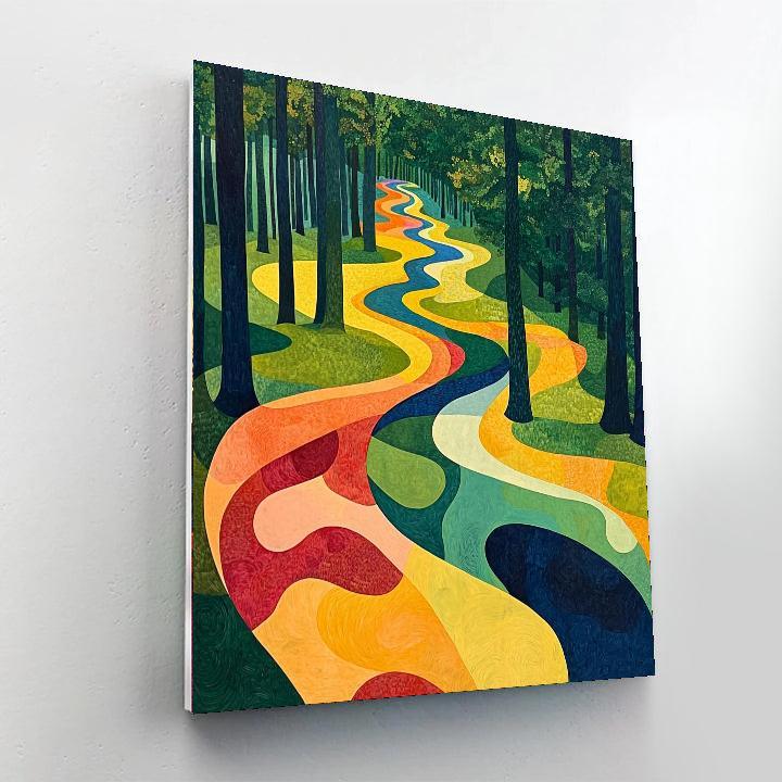 Wassily Kandinsky Inspired Abstract Forest Pathways  DIY Paint By Numbers