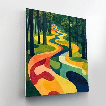 Wassily Kandinsky Inspired Abstract Forest Pathways  DIY Paint By Numbers