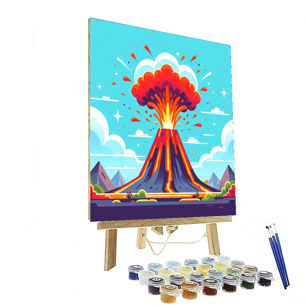 Vivid Volcano Number Painting