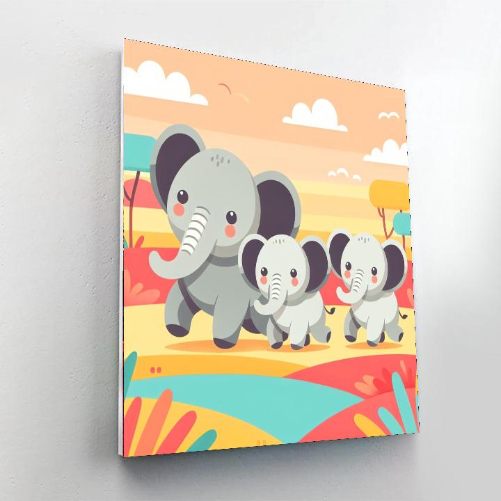 Elephant Expedition Painting By Numbers Kit