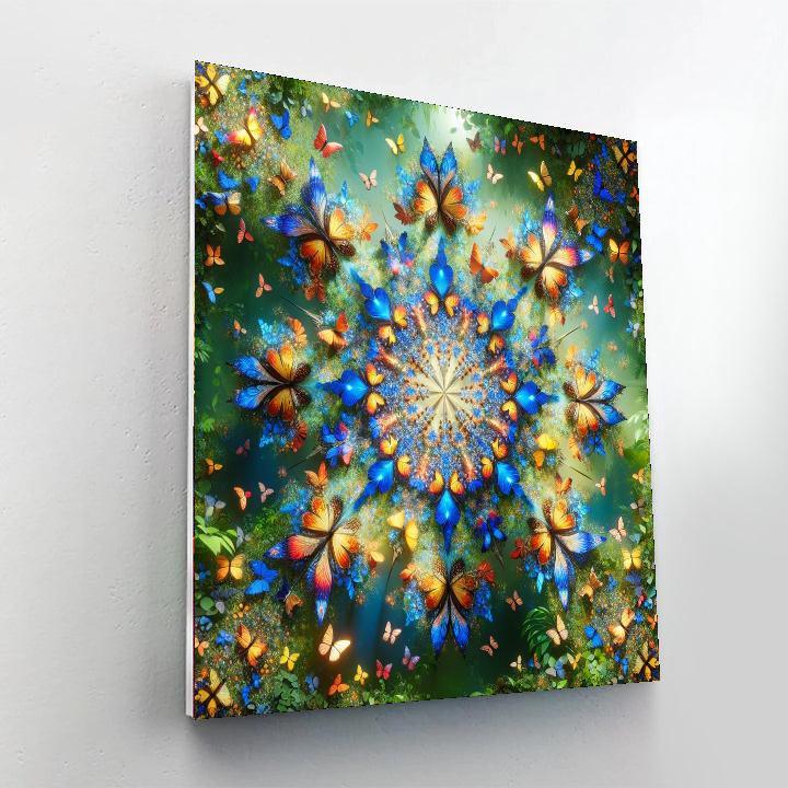 Vivid Butterfly Kaleidoscope Numbered Painting Kits