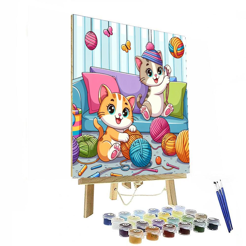 Cuddly Kittens Playing Numbered Painting Kits