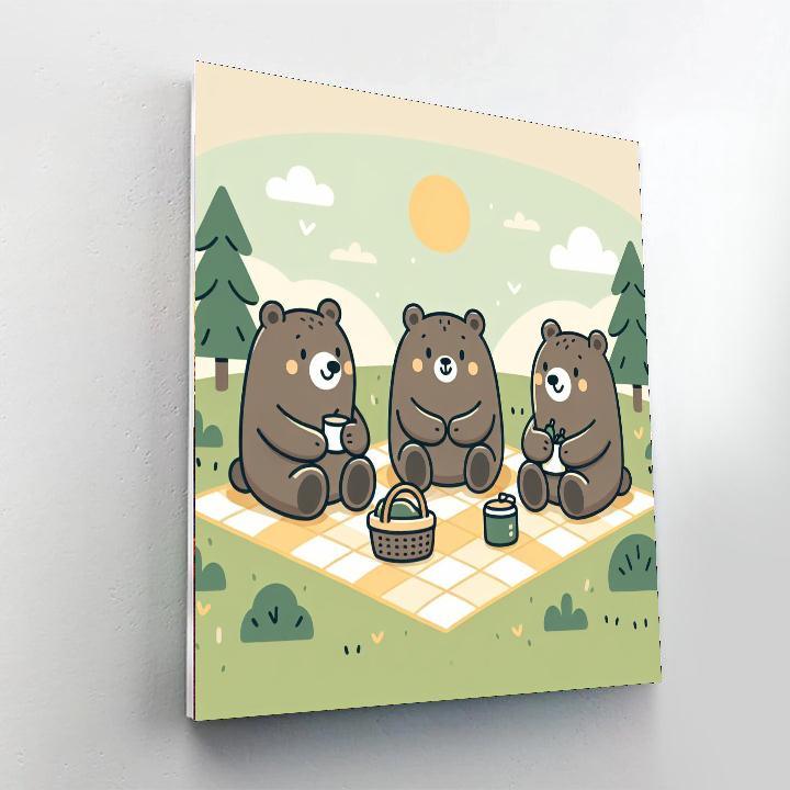 Charming Bear Picnic Numbered Painting Kits