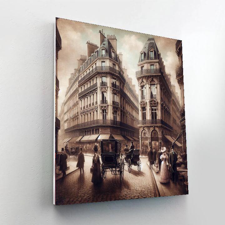 Vintage Parisian Street View Paint By Number