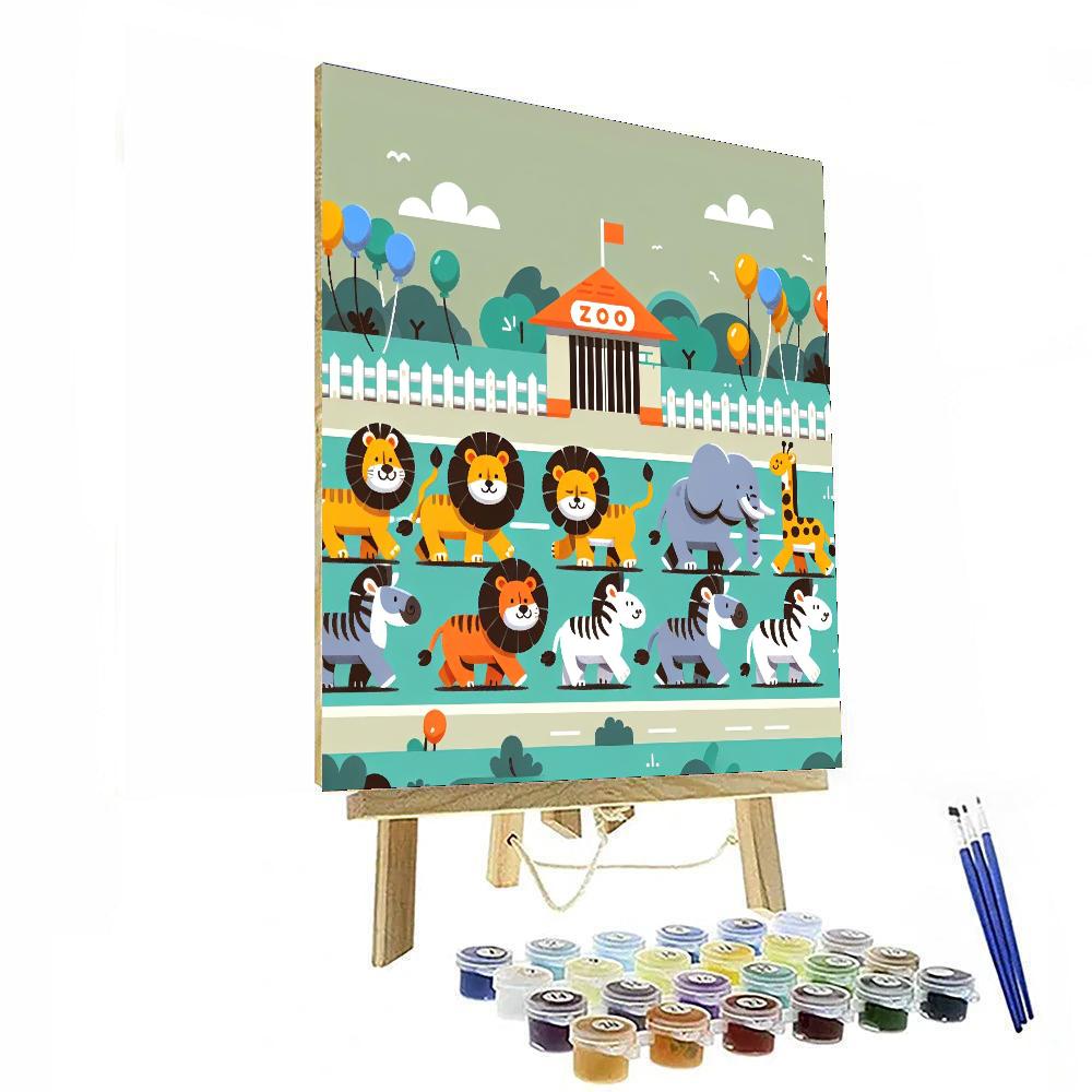 Joyful Zoo Parade Painting Number Kit