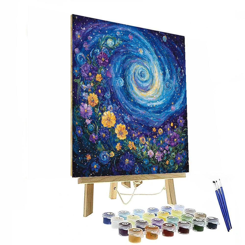Vincent Van Gogh Inspired Galactic Flora Symphony  Painting Number Kit