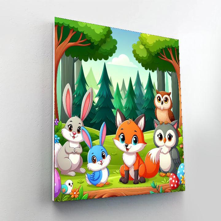 Cute Critters In The Woods Paint By Color