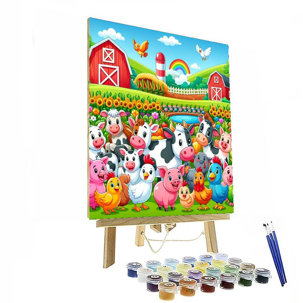 Delightful Animal Farm Number Painting