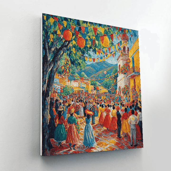 Diego Rivera Inspired Colorful Fiesta  Paint By Number