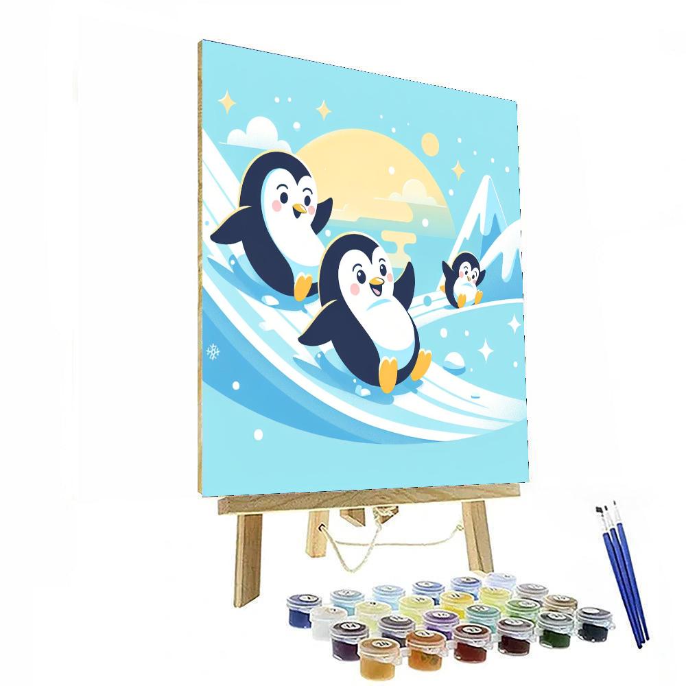 Frosty Penguin Playtime Paint By Number
