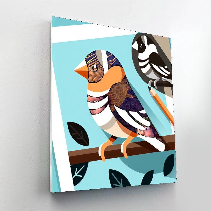 Zealous Zebra Finch Paint By Numbers Art