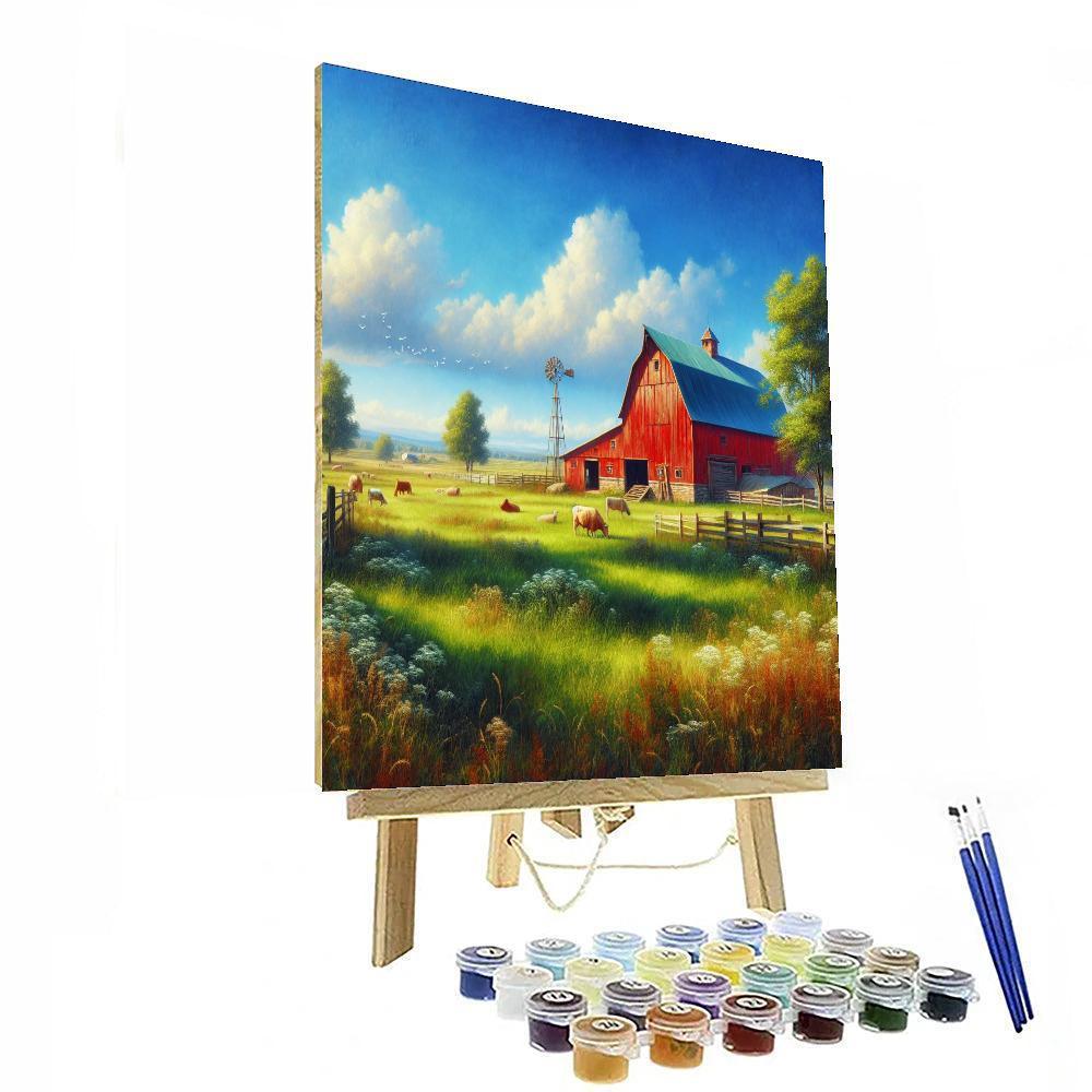 Peaceful Country Farmstead Painting By Numbers Kit