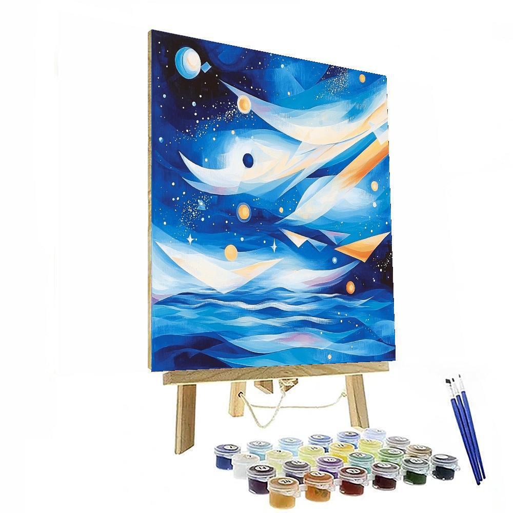 Wassily Kandinsky Inspired Celestial Ocean  Number Painting