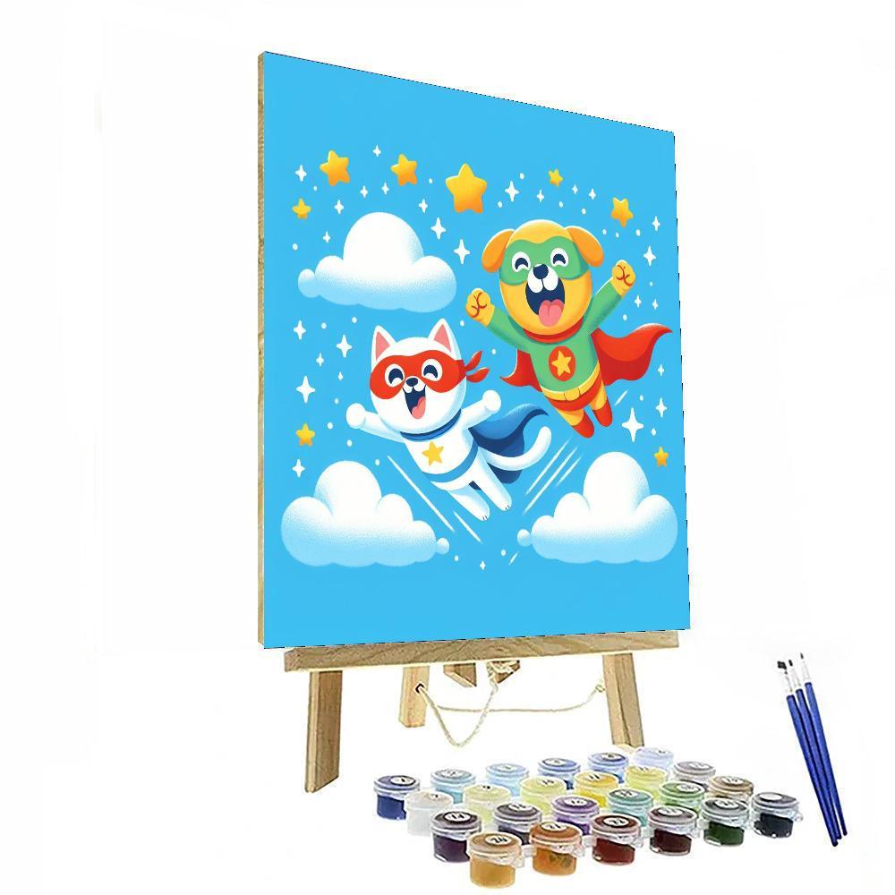 Silly Superhero Pets Painting Number Kit