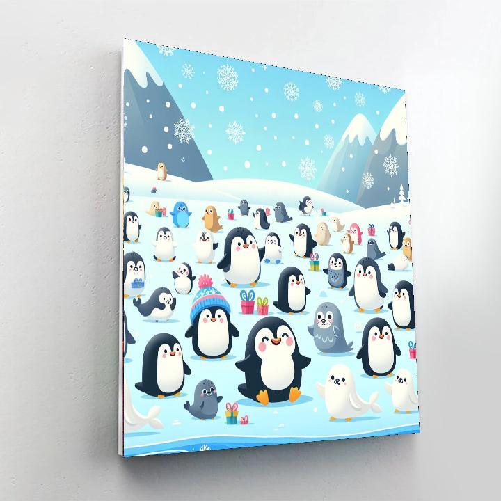Cuddly Winter Creatures Paint By Numbers Art