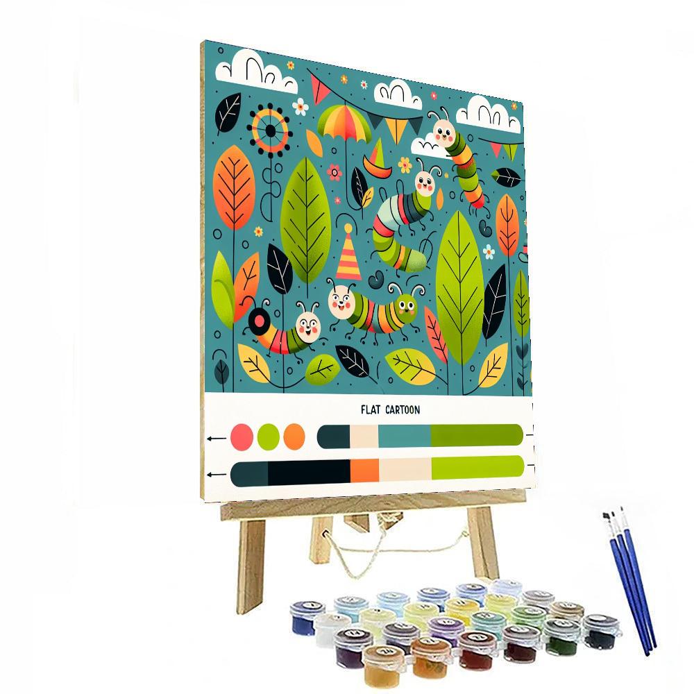 Colorful Caterpillar Carnival Painting By Numbers Kit