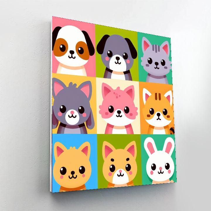 Cuddly Animal Companions Paint By Numbers Art