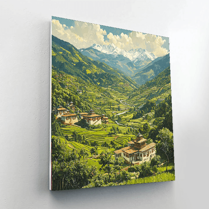 Bhutan's Paro Valley Paint By Numbers Kits