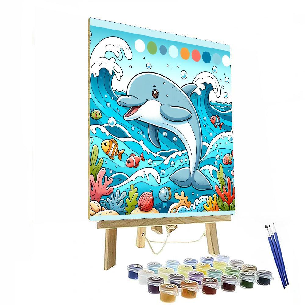 Whimsical Dolphin Dive Numbered Painting Kits