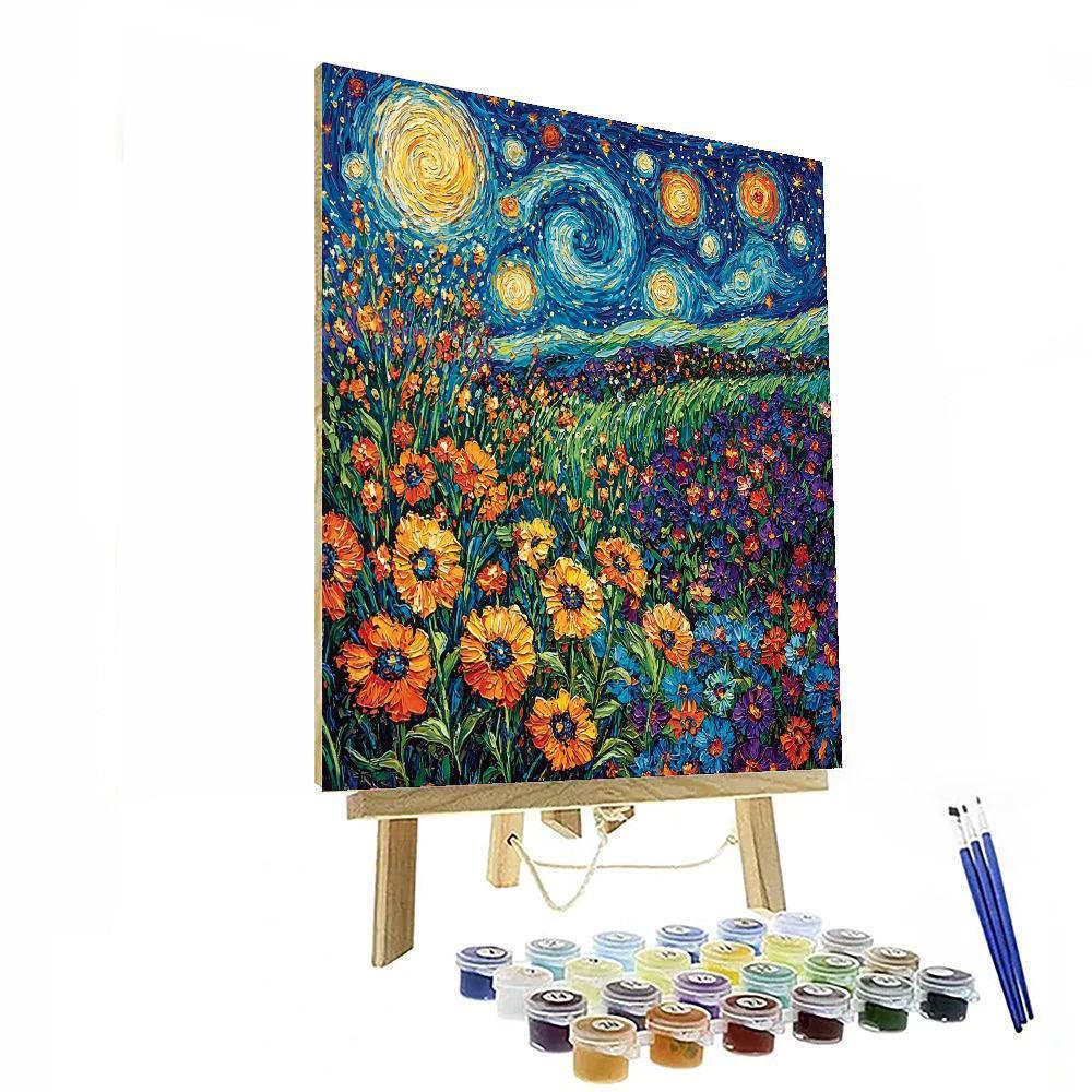 Vincent Van Gogh Inspired Van Gogh's Celestial Blossoms  Numbered Painting Kits