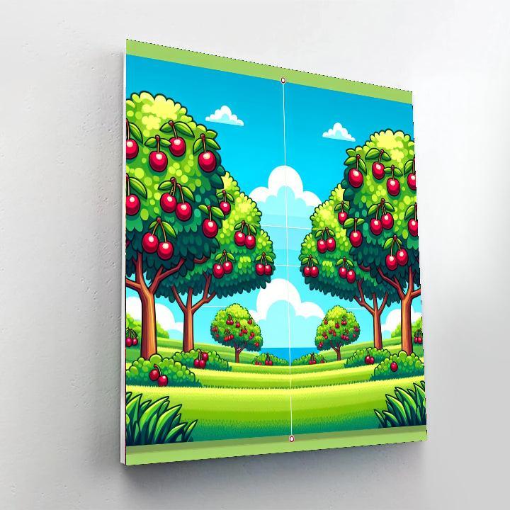 Charming Cherry Orchard Paint By Numbers Art