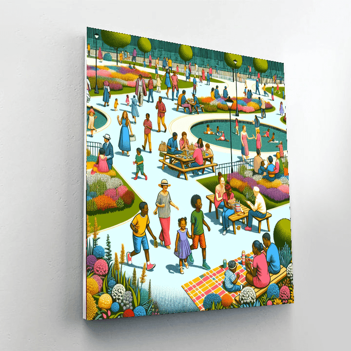 Colorful City Park Paint By Color