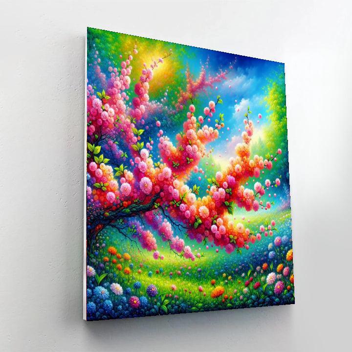 Springtime Blossom Retreat DIY Paint By Numbers