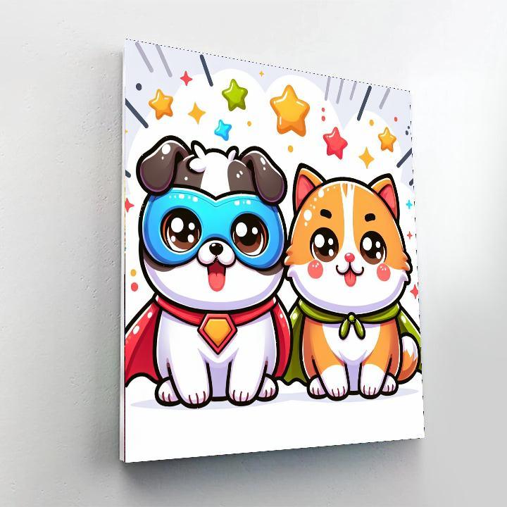 Superhero Pets Paint By Color