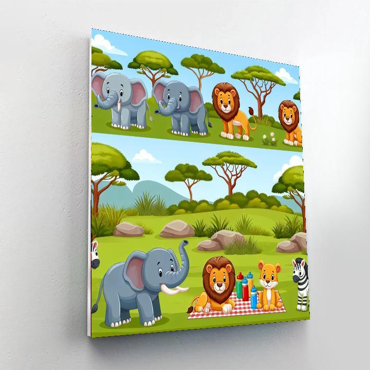 Safari Animals Picnic Paint By Number