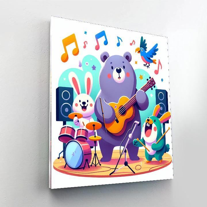 Funky Animal Rock Band Paint By Numbers Art