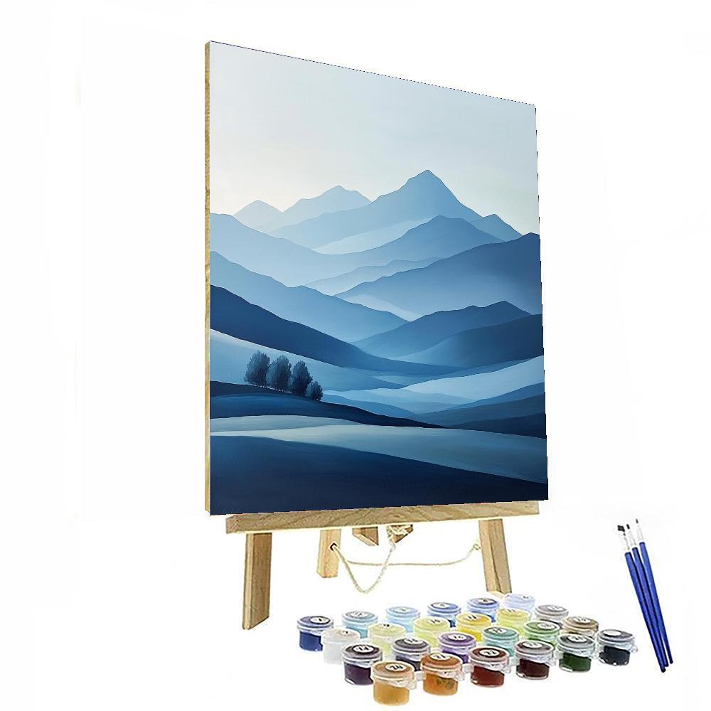 Zhao Mengfu Inspired Beauty Of Distant Peaks  Paint By Color