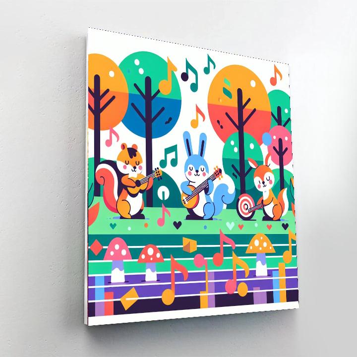 Lively Woodland Concert Painting Number Kit