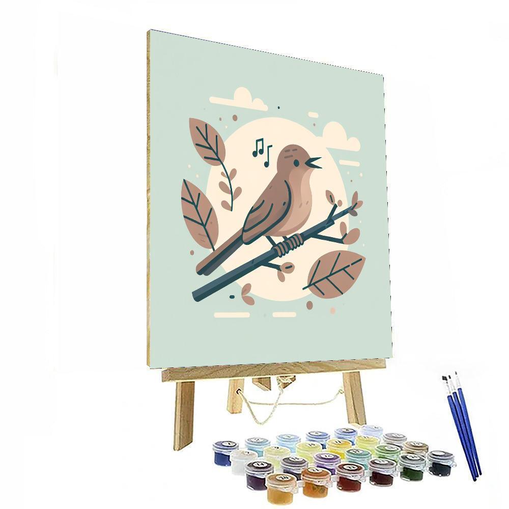 Nutty Nightingale Notes Number Painting