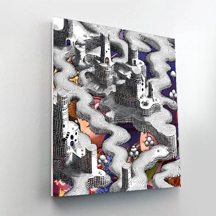 M.C. Escher Inspired Optical Echoes  Numbered Painting Kits