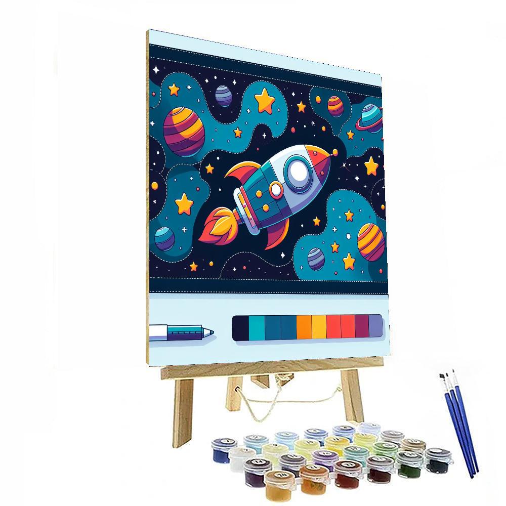 Silly Spaceship Paint By Numbers Art