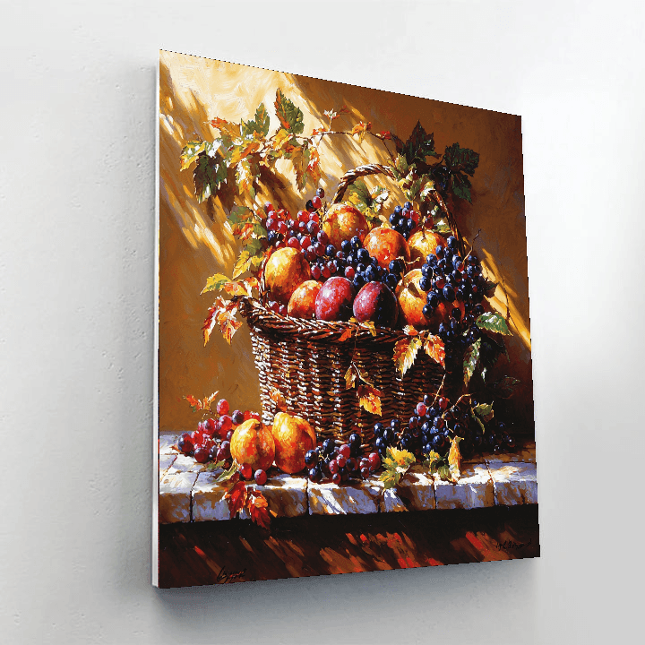 Caravaggio Inspired The Fruit Basket In Baroque Light  Paint By Numbers
