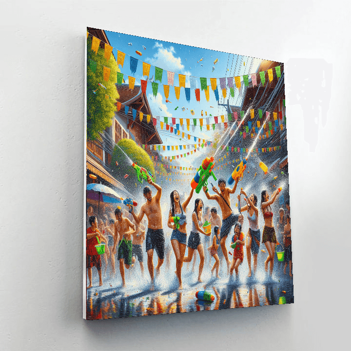 Songkran Water Festival - Chiang Mai Number Painting