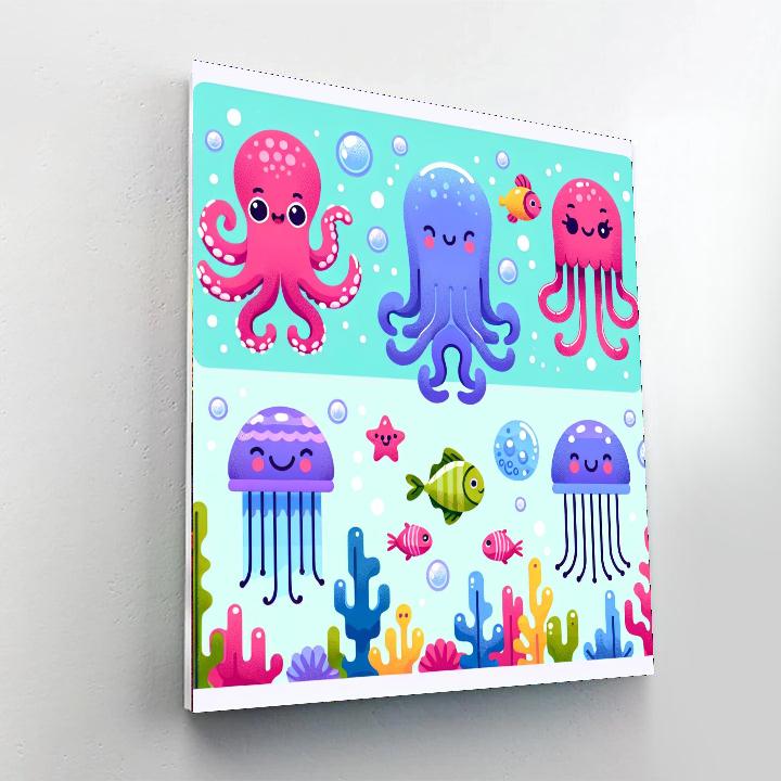 Quirky Ocean Critters Painting By Numbers Kit