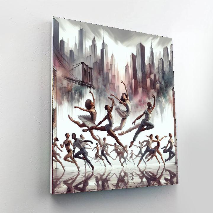 Dynamic Urban Ballet Number Painting