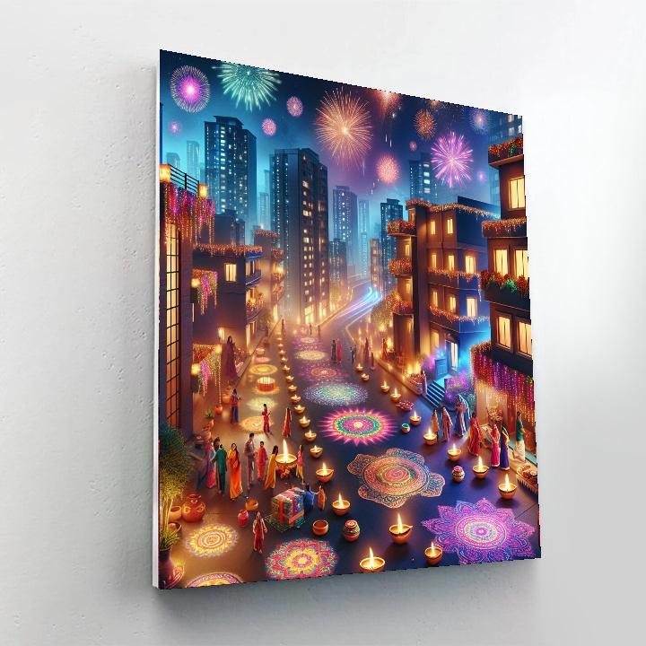 Diwali Festival Of Lights - New Delhi DIY Paint By Numbers