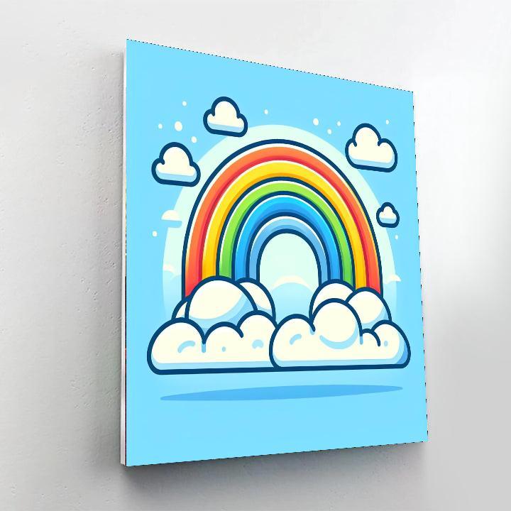 Joyful Rainbow Clouds Paint By Number