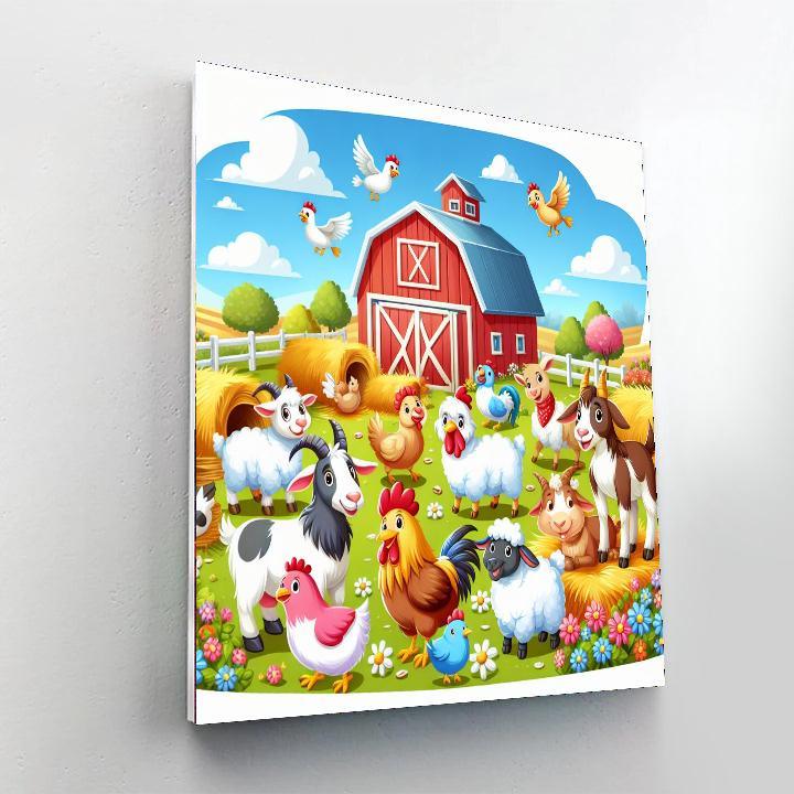 Sunny Days With Farm Animals Paint By Number
