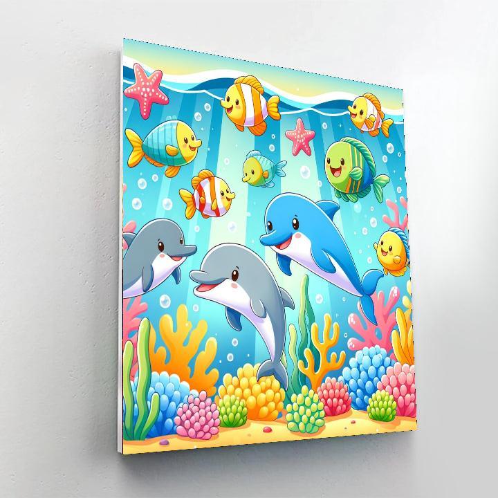 Joyful Underwater Friends Painting By Numbers Kit