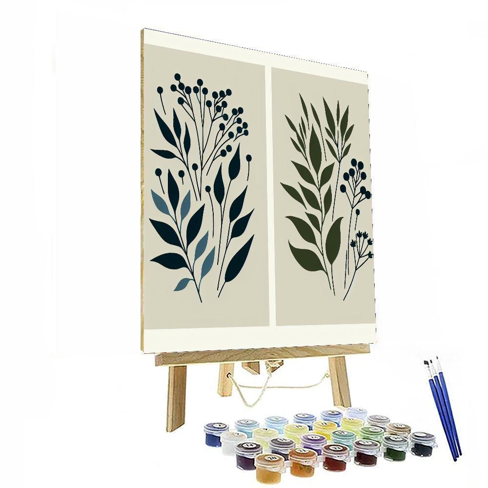 Chic Botanical Silhouette DIY Paint By Numbers