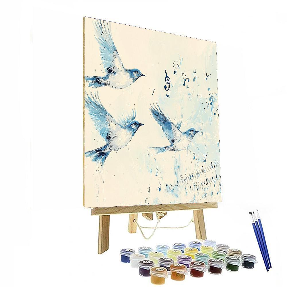Leonardo Da Vinci Inspired Celestial Songbirds  Paint By Number