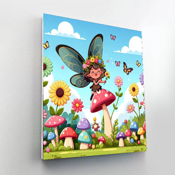 Cheerful Fairy Garden Painting Number Kit