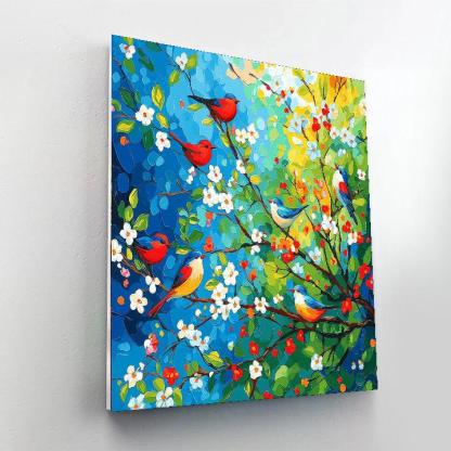 Franz Marc Inspired Vibrant Birdsong  Number Painting