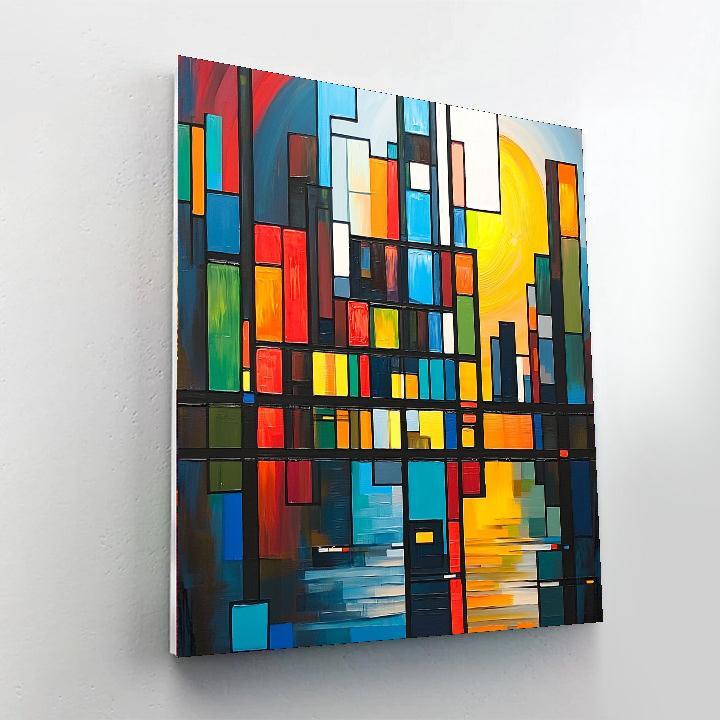 Piet Mondrian Inspired Reflections Of An Abstract City  Paint By Color