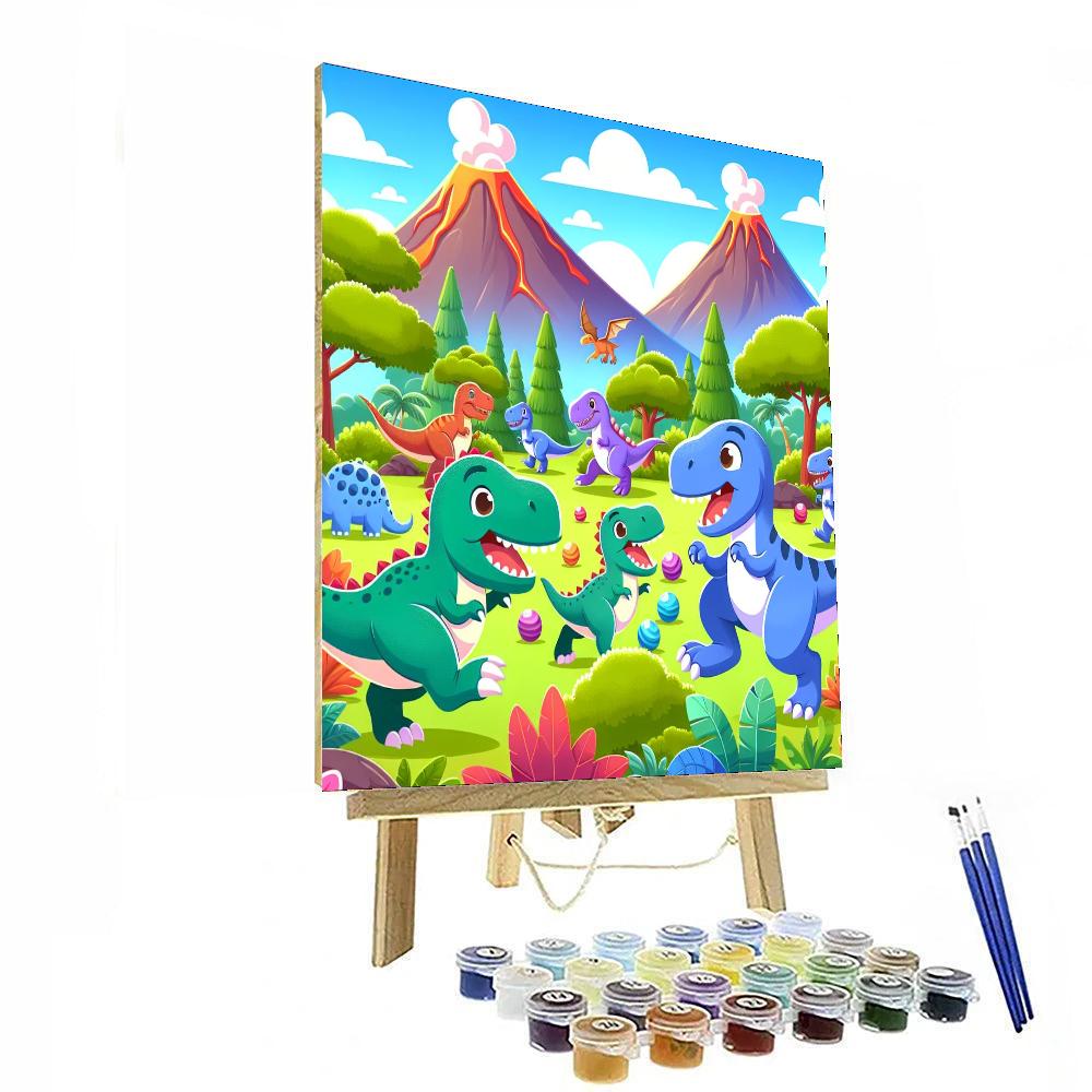 Happy Dinosaur Friends DIY Paint By Numbers